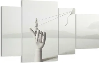 Produktbild von Bild auf Leinwand - Leinwandbild - 4 Teile - Modern Hand Drachen - 120x70cm - Wand Bild - Wanddeko - Wandbilder - Leinwanddruck - Bilder - Wanddekoration - Leinwand bilder - Wandbild - DL120x70-4697