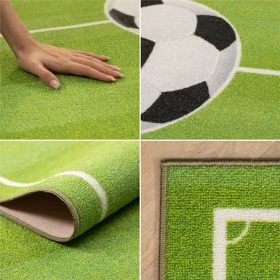 Produktbild von Teppich Kinderzimmer Flauschiger Kinderteppich und Weicher & Rutschfester Spielteppich für Mädchen & Jungen, Größe: 160 x 230 cm, Farbe: Grün-11