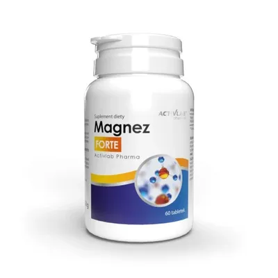 Produktbild von Activlab Pharma Magnez FORTE 60 Tabletten, 200 mg Magnesium, 10 mg Vitamin B6, Muskeln, Nervensystem