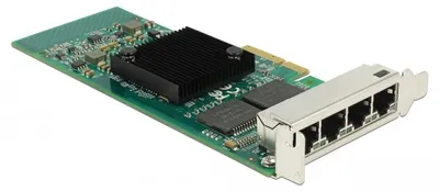 Produktbild von DELOCK PCI Express Card > 4 x Gigabit LAN - Netzwerkadapter - PCIe 2.1 x4 Low-Profile - Gigabit Ethe