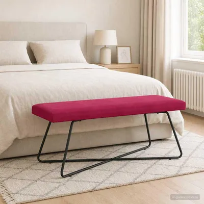 Produktbild von Bank Uni Weinrot 110 x 40 x 45 cm Samt - Gartenbänke c3198