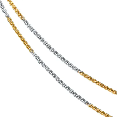 Produktbild von JOBO Zopfkette 585 Gelbgold Weißgold 2,2 mm 42 cm Gold Kette Halskette Karabiner