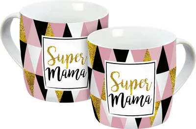 Produktbild von Tasse Super Mama Muster 300ml