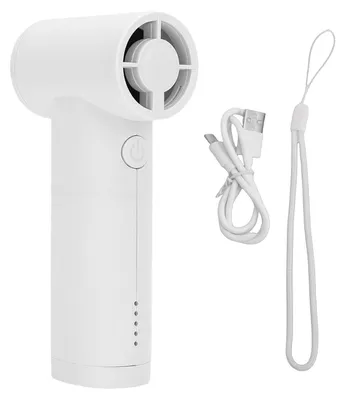 Image de Ventilateur turbo portable, 40 000 tr/min, 5 vitesses, batterie de 5 000 mAh, port Type-C, idéal pour les voyages en plein air, blanc