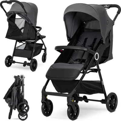 Produktbild von Lorelli NOIR Buggy bis 22 kg – ultraleicht ca. 5,7 kg, Einhand-Faltung, UV50+ Verdeck, 360° Schwenkräder, Federung, 5-Punkt-Gurt