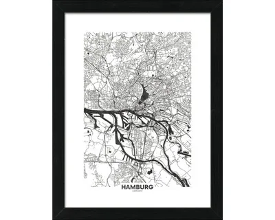 Produktbild von Gerahmtes Bild Hamburg Landkarte 33x43 cm