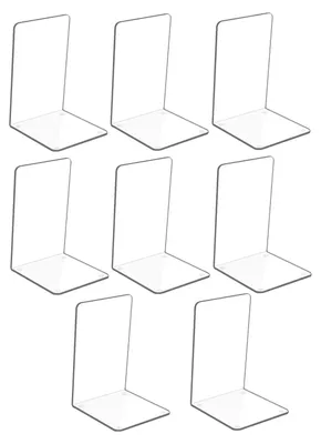 Immagine prodotto di Omgoods - 8 supporti trasparenti in acrilico per libri - Robusti supporti per libri per casa e ufficio