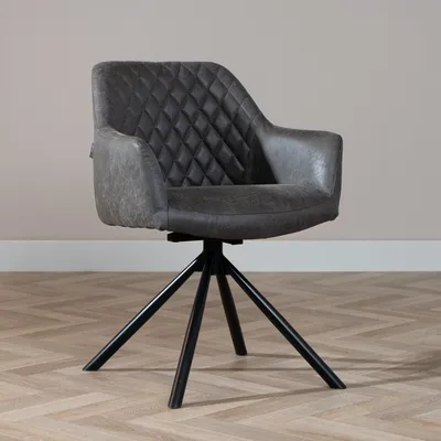 Produktbild von Bronx71 Esszimmerstuhl Leder Dex 180° drehbar Anthrazit