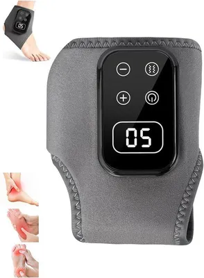 Image de Appareil de massage électrique 3-en-1 pour les pieds, 5 modes de vibration et 5 modes de chaleur, portable, appareil de massage relaxant pour les pieds (1 pièce), gris.