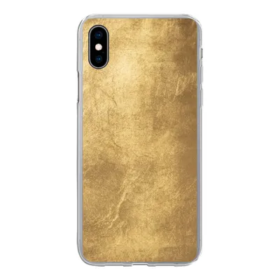 Produktbild von MuchoWow® Handyhülle Schutzhülle Hülle für iPhone Xs Licht fällt auf eine goldene Wand Silikon Softcase Handy Hülle - Handytasche