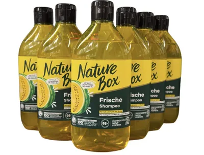Produktbild von Nature Box Melon Shampoo 6 x 385 ml - Mit kaltgepresstem Melonenkernöl - Vorteilspack