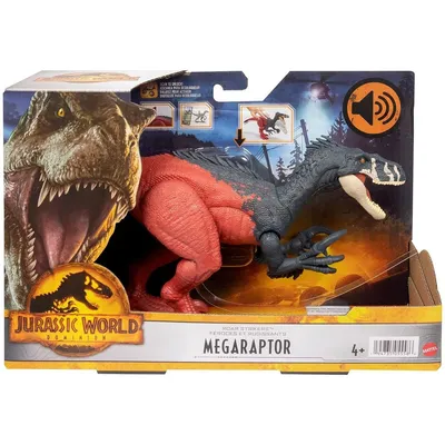 Image de Hasbro Jurassic World Roar Strikers Megaraptor - Avec bruits de dinosaures et fonction de réalité augmentée