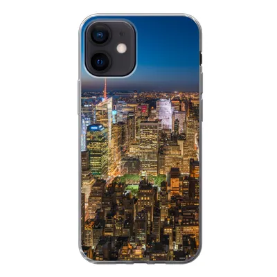Produktbild von MuchoWow® Handyhülle Schutzhülle Hülle für iPhone 12 New York - Farben - Nacht Silikon Softcase Handy Hülle - Schutzhülle