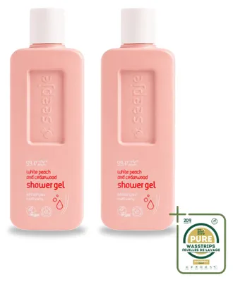 Imagen del producto de 2 unidades de gel de ducha Seepje, aroma de melocotón blanco y cedro, 300 ml, pack ahorro