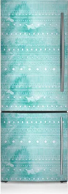 Produktbild von Kühlschrankmagne Kühlschrank Aufkleber Magnetfolie Dekoration 60x190 cm - Geometrische Türkis