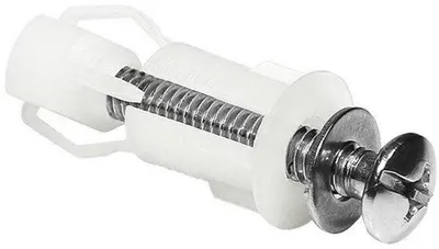 Image de Jeu de vis pour couvercle de WC en acier inoxydable blanc (2 pièces)