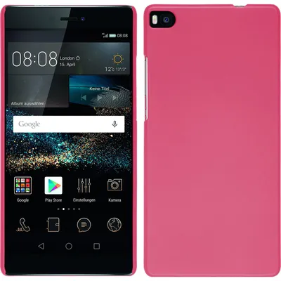 Produktbild von PhoneNatic Case kompatibel mit Huawei P8 - Hülle pink gummiert Hard-case + 2 Schutzfolien