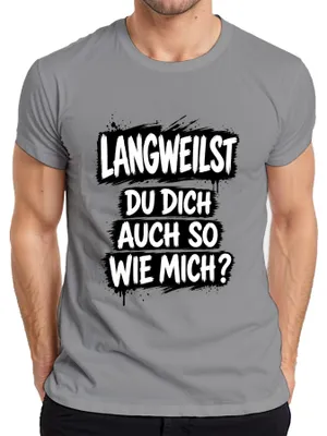 Zdjęcie produktu dla Czy też się nudzisz, tak jak ja? Zabawny napis, sarkazm. T-shirt męski, kolor szary, rozmiar XL