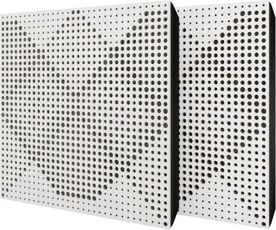 Produktbild von 6er-Set Akustikpaneele WILDS Samt 50x50x5 cm, Weiß/Grau – inkl. Montageset