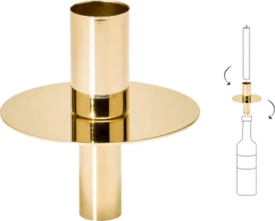 Produktbild von Goldene Kerzenhalter für Tropfkerzen, 8 cm hoch, dekorativ