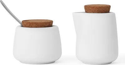 Produktbild von VIVA Nicola Milch- und Zucker Set, 2-tlg., Milchkännchen, Zuckerdose, Porzellan, Weiß, V36302