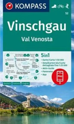 Obrázek produktu pro KOMPASS Wanderkarte 52 Vinschgau/Vinschgau 1:50 000