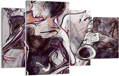 Produktbild von Bild auf Leinwand - Leinwandbild - Jazz Musik Musiker - 120x70cm - Wand Bild - Wanddeko - Leinwanddruck - Bilder - Kunstdruck - Wanddekoration - Leinwand bilder - Wandkunst - DL120x70-3572