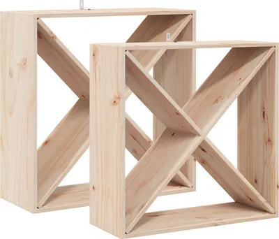Immagine prodotto di Portabottiglie 2 pcs Naturale 62 x 25 x 62 cm Pino massello