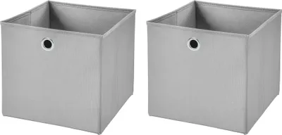 Produktbild von 2 Stück Hellgrau Faltbox 32 x 32 x 32 cm Aufbewahrungsbox faltbar