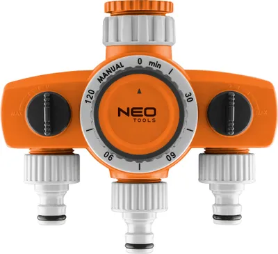 Produktbild von NEO TOOLS DREI Ventil Verteiler, DREI Bewässerungskanäle, Bewässerungszeit von 15-120 min