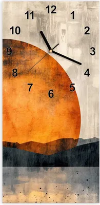 Produktbild von Wanduhr aus Glas mit Motiv Sonnenuntergang Kunst- 30 x 60 cm - inkl. Aufhängesystem