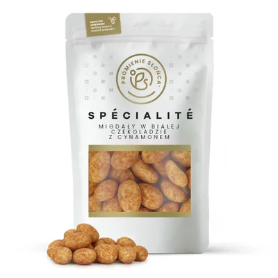 Zdjęcie produktu dla Migdały w Białej Czekoladzie z Cynamonem 500 g