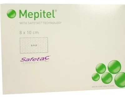 Productafbeelding van Mepitel, steriel, 8 x 10 cm. Verpakking: 5 stuks | Verpakking (5 stuks)
