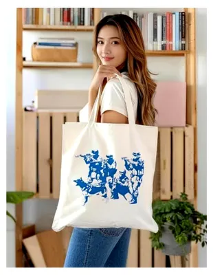 Produktbild von Schultertasche aus Baumwoll-Canvas im Militärdesign Schwarz