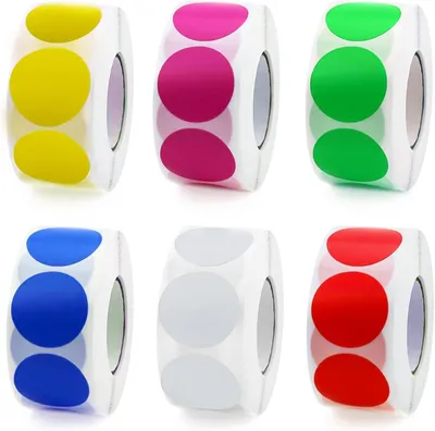Image de Autocollants de couleur, diamètre 25 mm, 3000 pièces, autocollants ronds, code couleur pour l'organisation