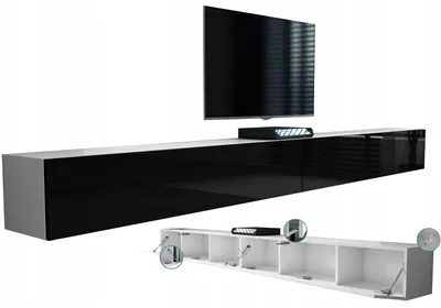Produktbild von Moderne hängende RTV-Schränke für Fernseher 300 320cm schwarz-weiß