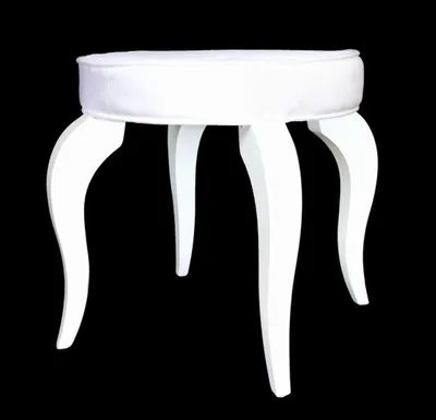 Zdjęcie produktu dla Casa Padrino Stołek barokowy biały / biały - Designerski okrągły stołek - Luksusowa jakość