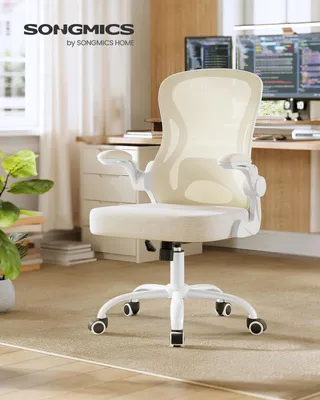 Produktbild von SONGMICS Bürostuhl ergonomisch, Drehstuhl mit Netzgewebe, Schreibtischstuhl mit Lendenstütze, Wippfunktion, klappbare Armlehnen, für Arbeitszimmer