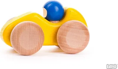 Produktbild von Bajo Holz-Rennauto gelb - nachhaltiges Spielzeugauto für Kinder