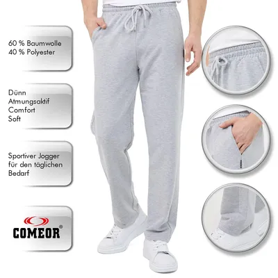 Produktbild von COMEOR Herren Jogginghose Trainingshose, Grau, M EU