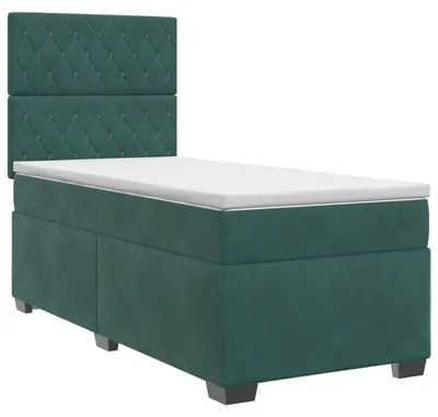Obrázok produktu pre Skriňová posteľ s matracom tmavozelená 90 x 200 cm zamatová