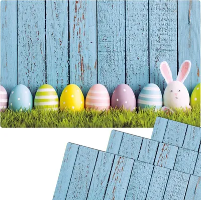 Produktbild von Abwaschbare Tischsets 4er Set Ostern Ostereier & Holz-Optik
