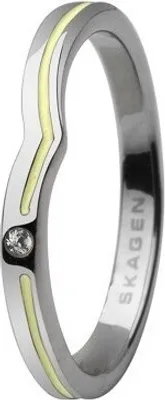 Image de Skagen Bague Femme Argent/Jaune JRSY018, Taille de la bague:57 (18.1) SS8 M27