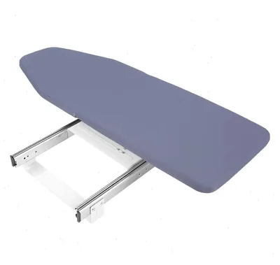 Produktbild von Ausziehbares Bügelbrett - Einbau-Bügelbrett für Schrank - Schwenkbar - Für Schränke 57x45x17 cm - Belastbar bis 45 kg - Platzsparend klappbar - Grau