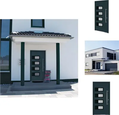 Produktbild von vidaXL Haustür Anthrazit 110x210 cm Aluminium und PVC - Haustüren