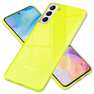 Obrázek produktu pro NALIA průhledné neonové pouzdro na mobilní telefon Samsung Galaxy S22, průhledné barevné svítící nežloutnoucí, tenké robustní ochranné pouzdro Yellow