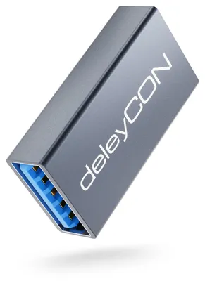 Produktbild von deleyCON USB 3.0 Adapter Kupplung Aluminium 5Gbps A-Buchse auf A-Buchse
