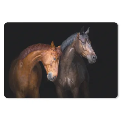 Produktbild von MuchoWow® Schreibtischunterlage Pferde - Tiere - Porträt - Braun 60x40 cm - XXL Mauspad - Großes Mauspad
