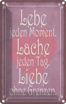 Produktbild von vianmo Blechschild 18x12 cm Lebe jeden Moment Lache Liebe Dekoration