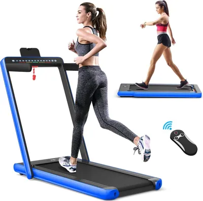 Immagine prodotto di Tapis roulant pieghevole 2 in 1 con doppio display LED, blu
